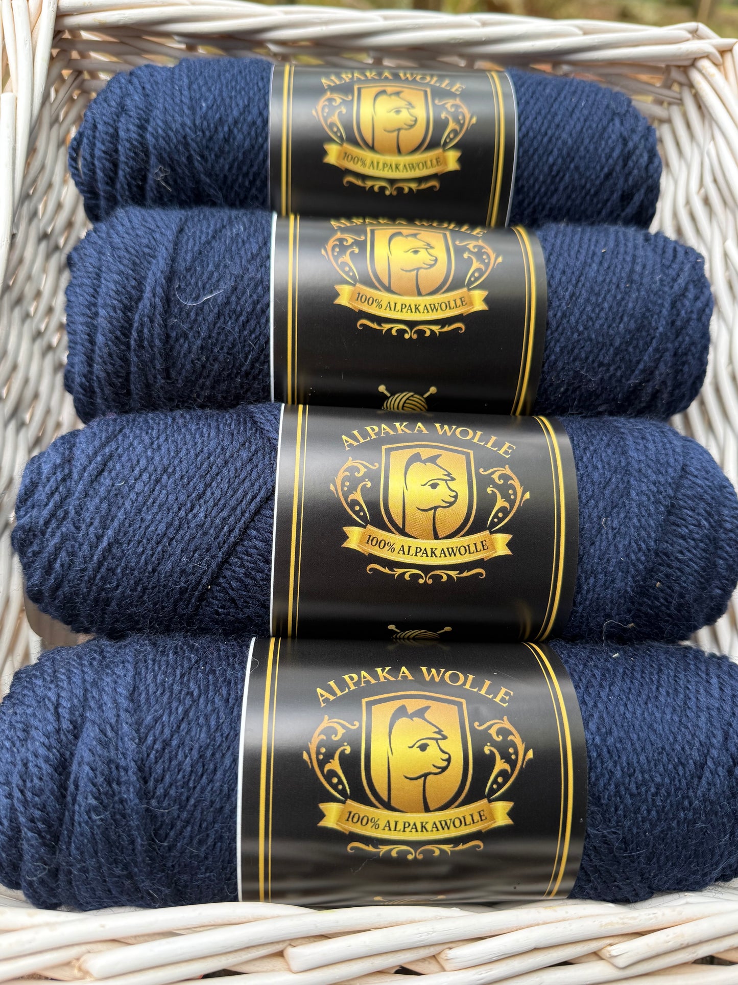 Alpaka Strickgarn 100% Navy-Blau 100g