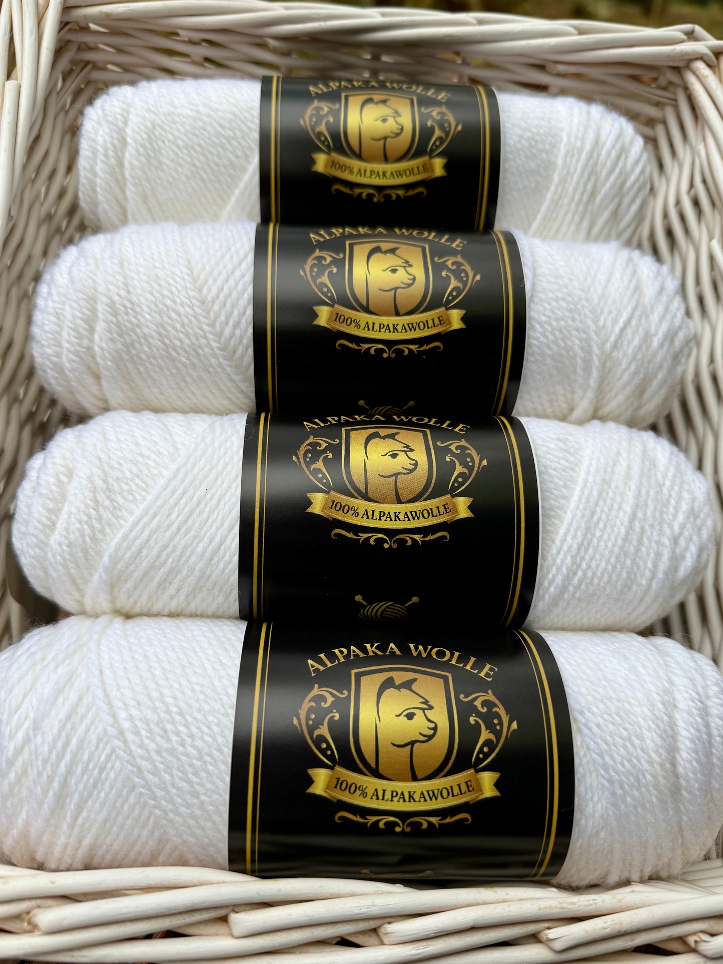 Alpaka Strickgarn 100% Weiß 100g