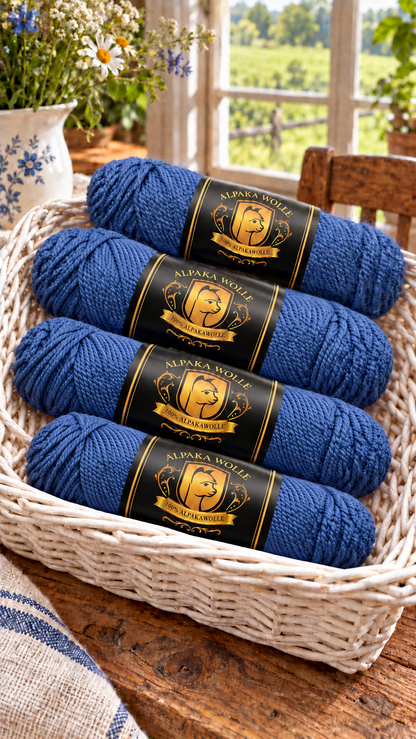 Alpaka Garn Blau 100%