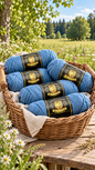 Alpaka Gan Jeans-Blau 100%