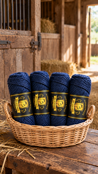 Alpaka Garn Navy-Blau 100%