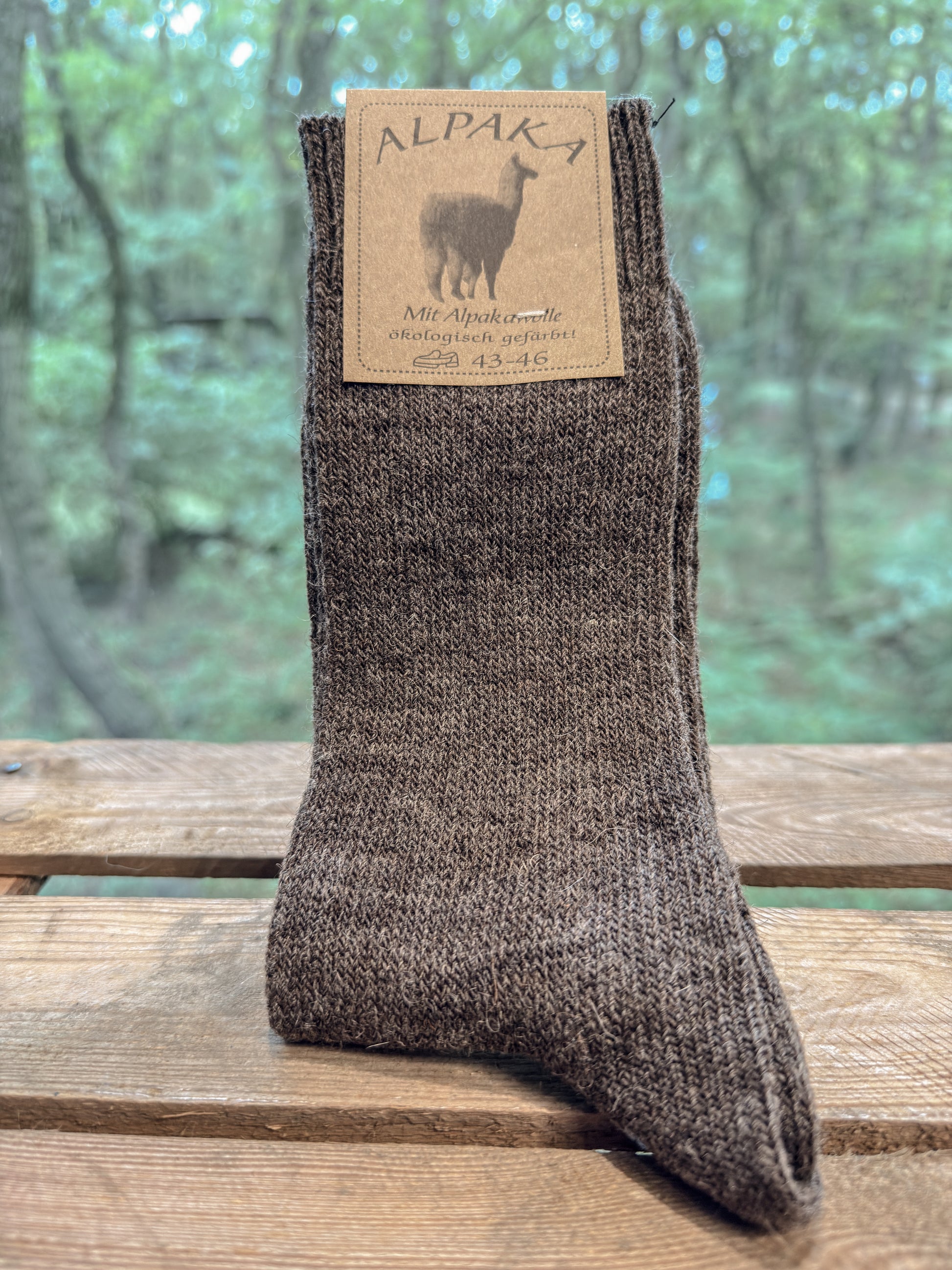 Braune Alpaka Socken aus 92 Prozent Alpakawolle