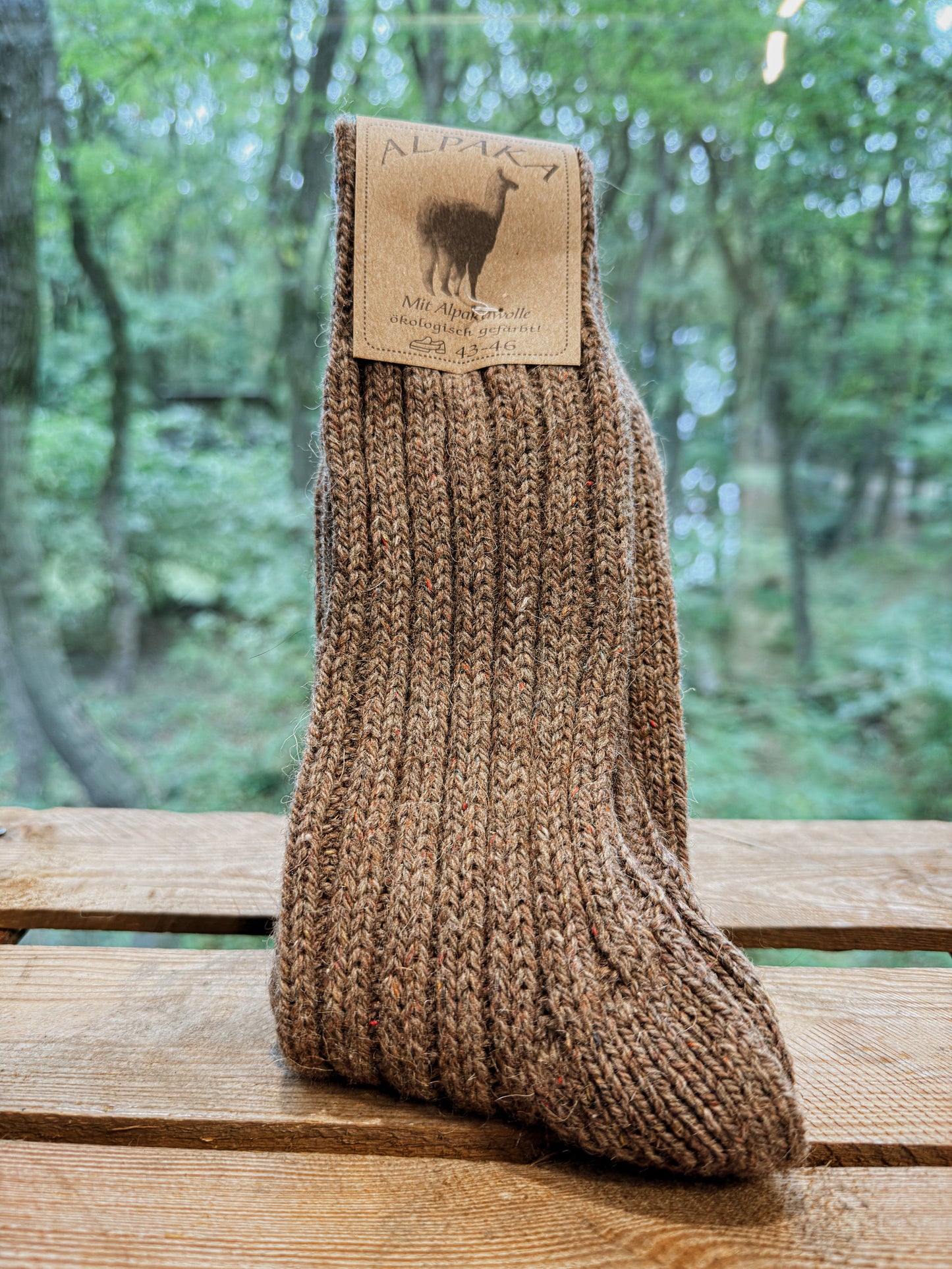 Braune Alpaka Socken aus 92 Prozent Alpakawolle