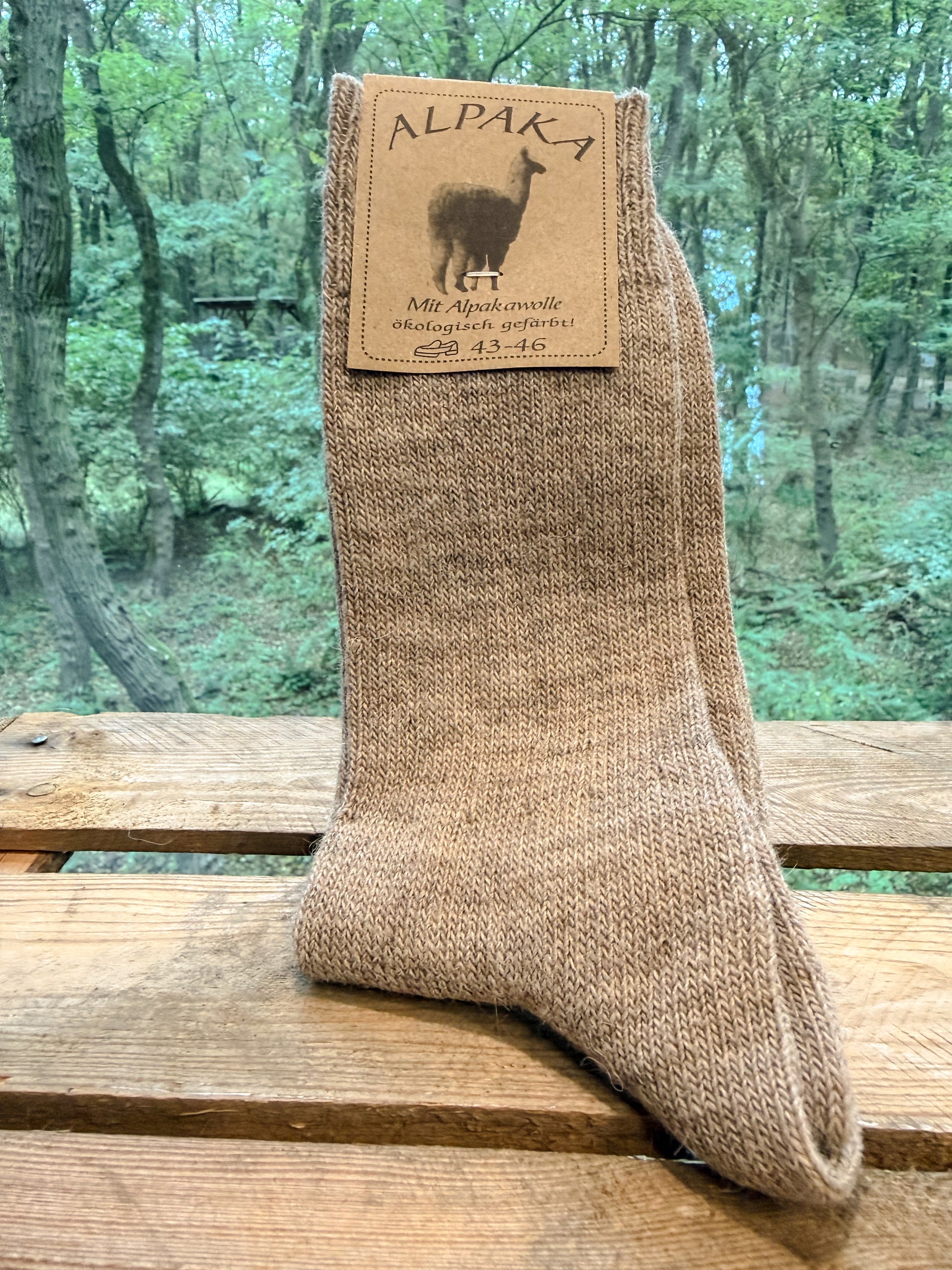 Naturfarbene Alpaka Socken aus 92 Prozent Alpakawolle