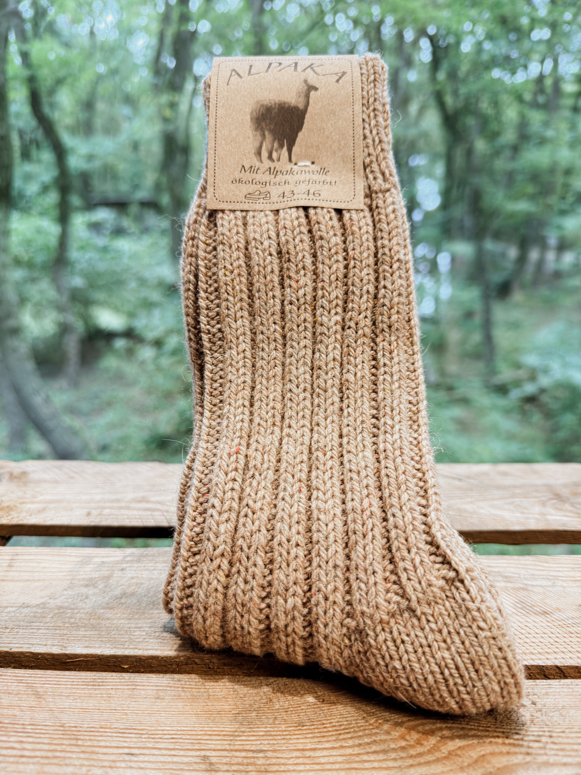Naturfarbene Alpaka Socken aus 92 Prozent Alpakawolle