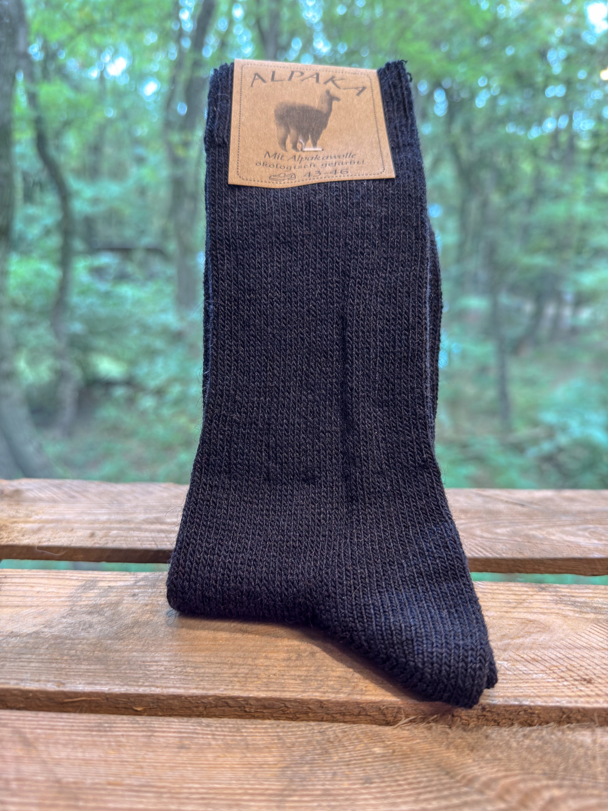 Navy dunkelblaue Alpaka Socken aus 92 Prozent Alpakawolle