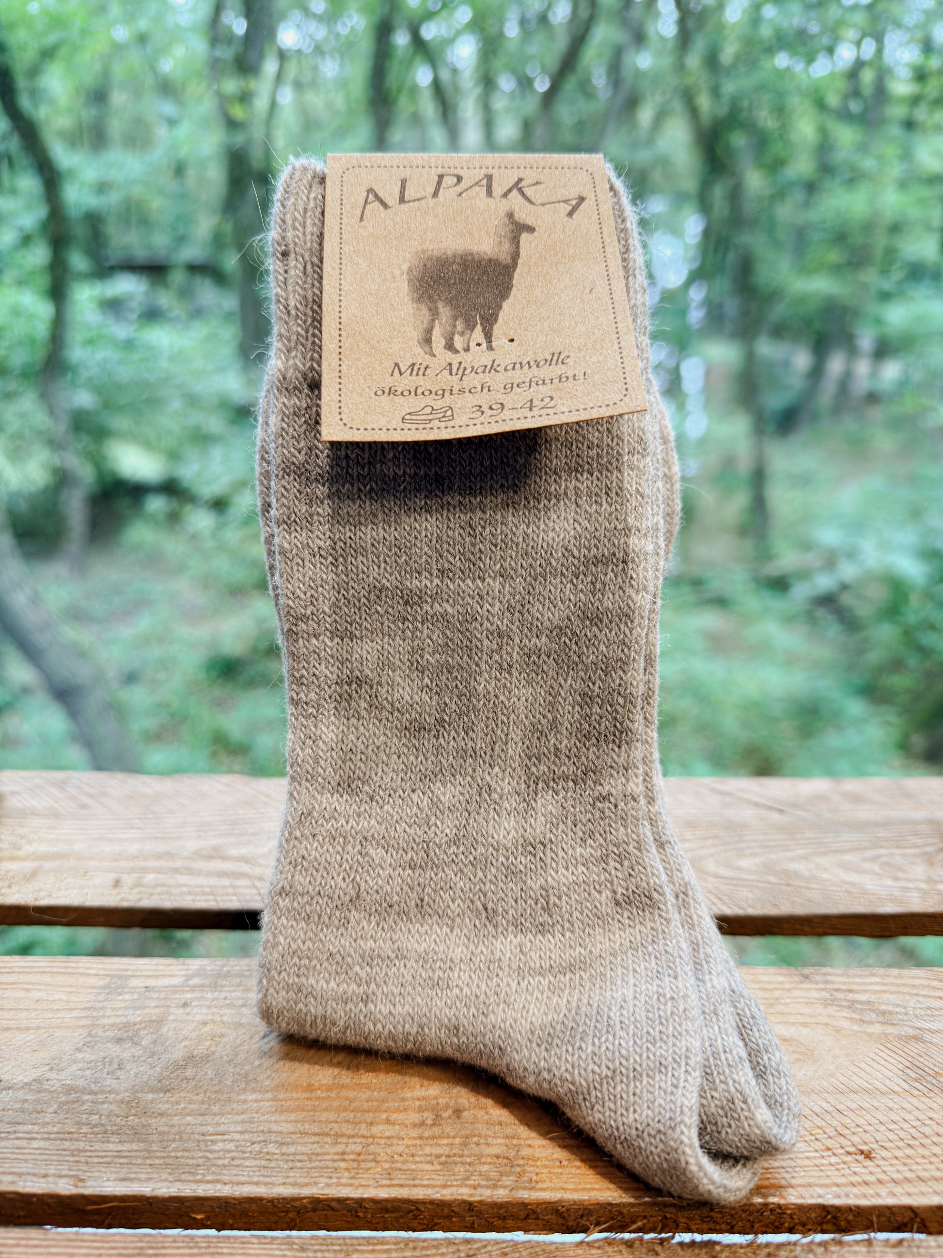 Silber graue Alpaka Socken aus 92 Prozent Alpakawolle