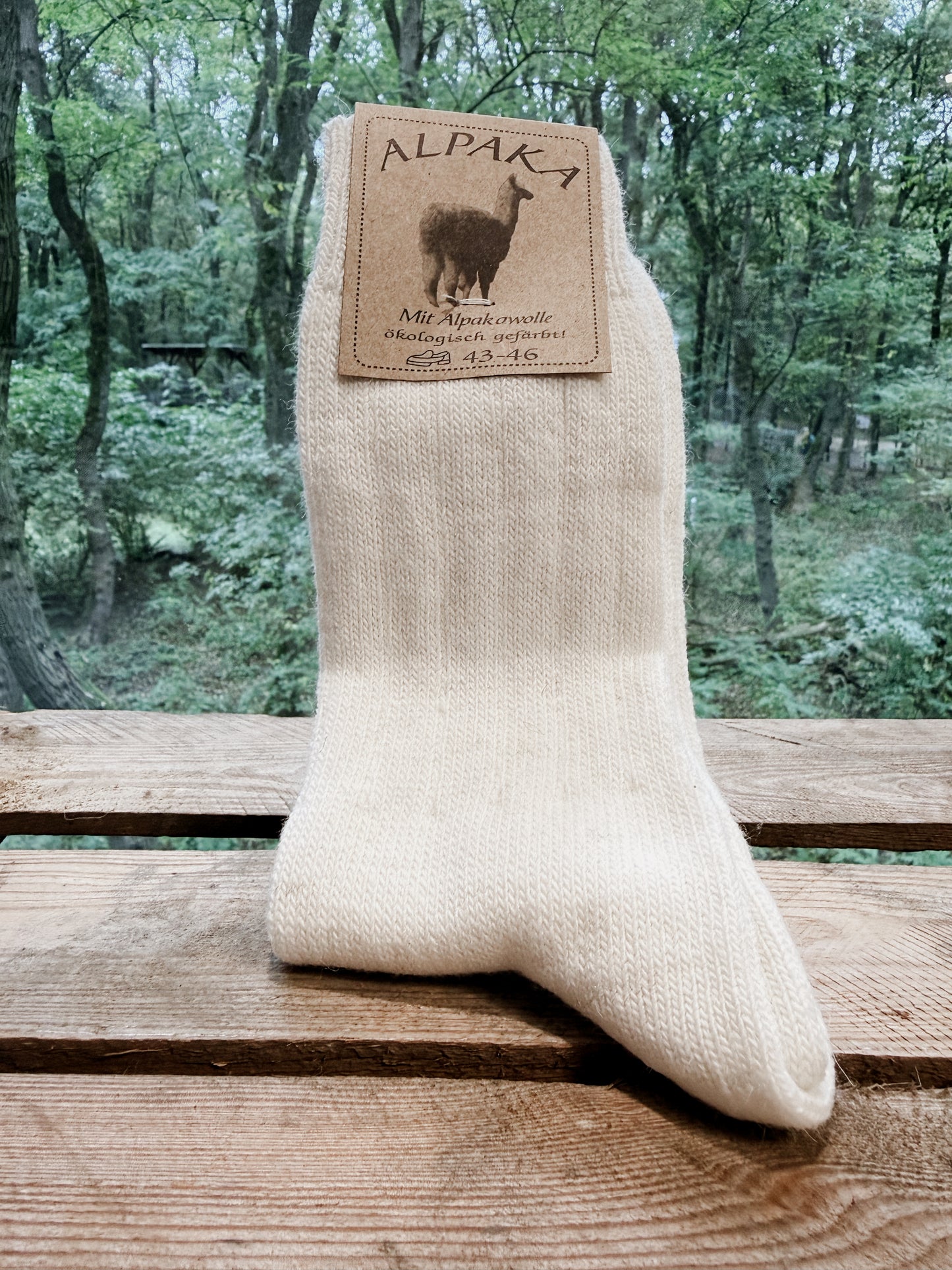 Weiße Alpaka Socken aus 92 Prozent Alpakawolle