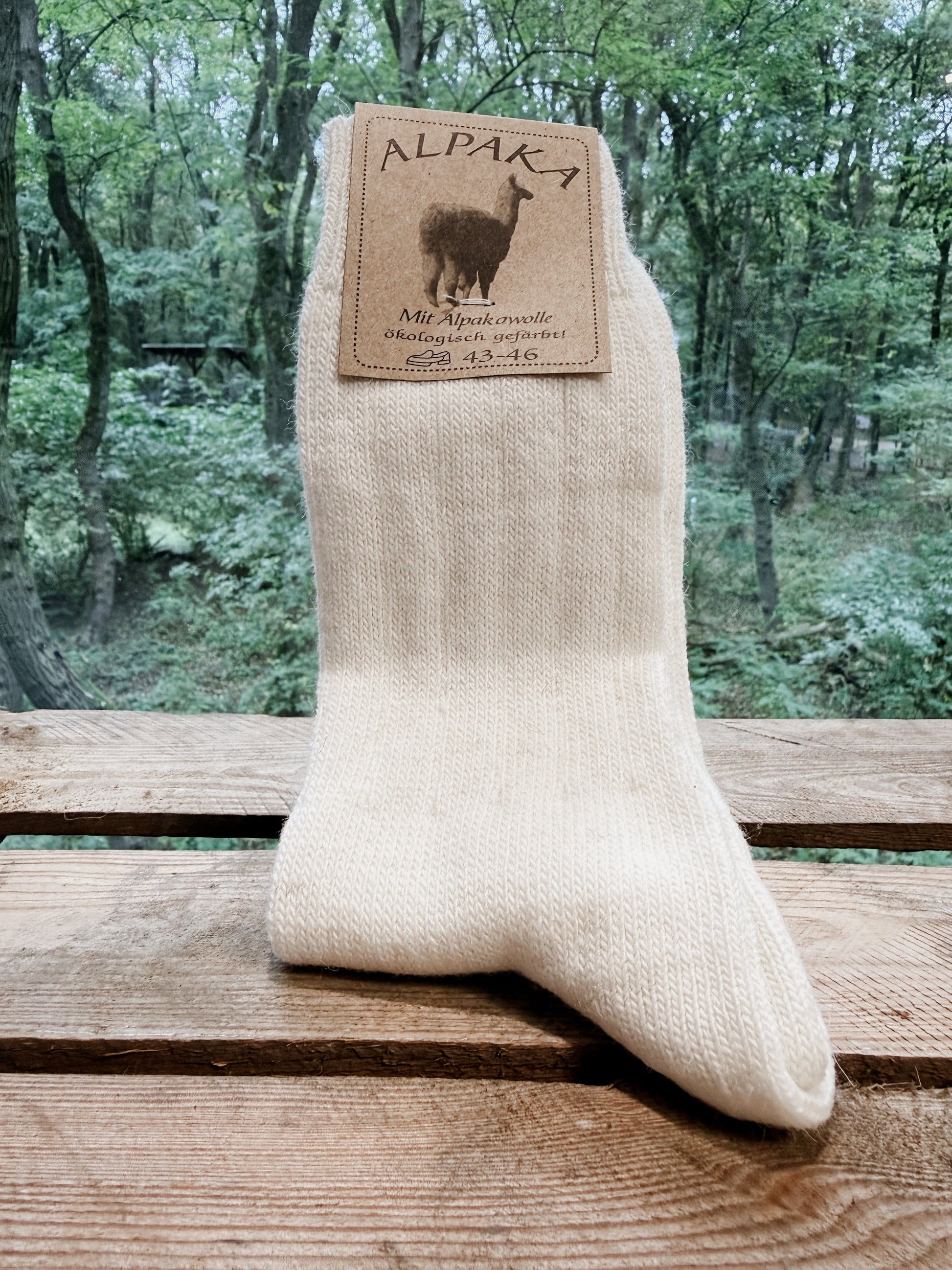 Weiße Alpaka Socken aus 92 Prozent Alpakawolle