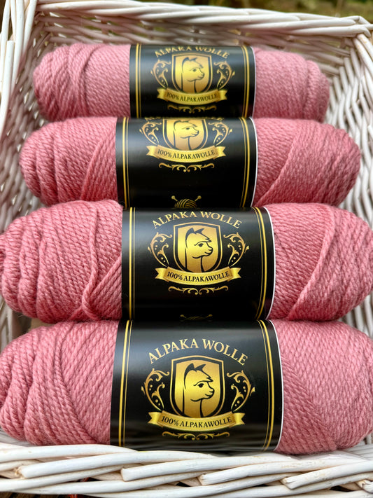 Alpaka Strickgarn 100% Altrosa 100g