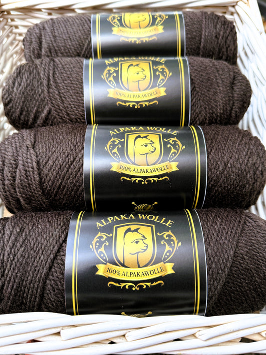 100% Alpakawolle Strickgarn 100g Braun