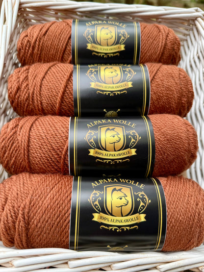 Alpaka Strickgarn 100% Caramel 100g