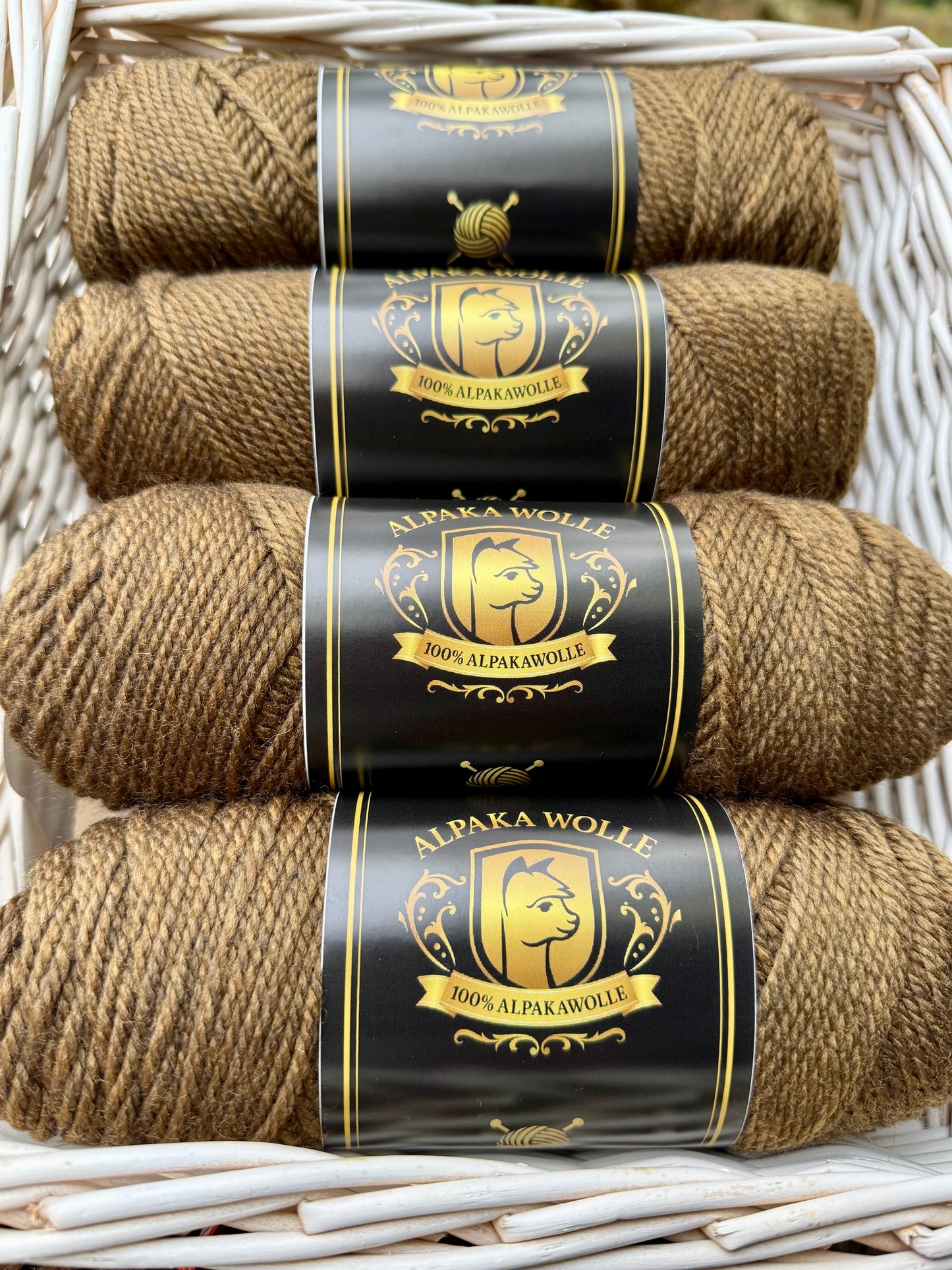 Alpaka Strickgarn 100% Coffee-Braun 100g