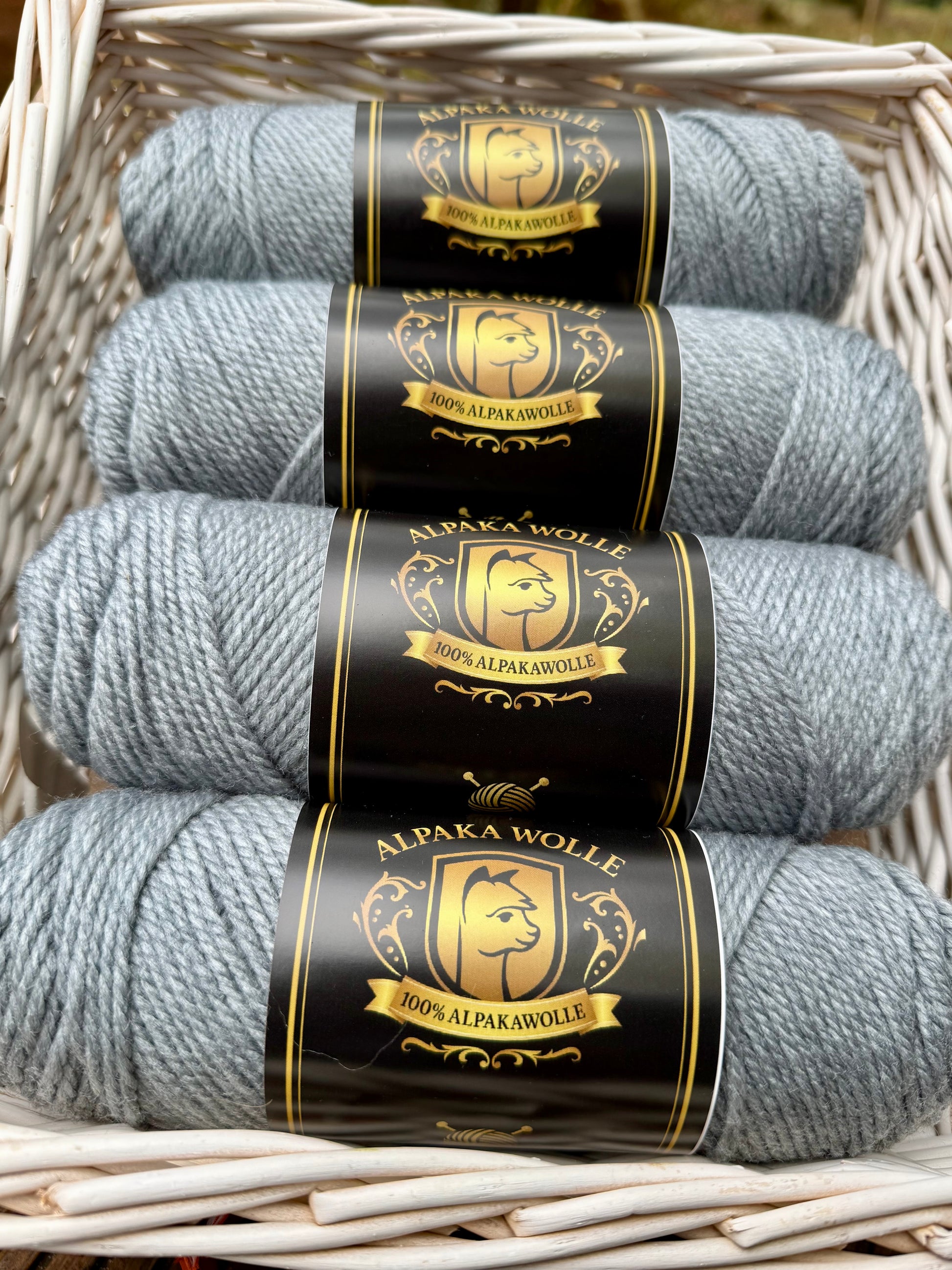 Alpaka Strickgarn 100% Grau 100g