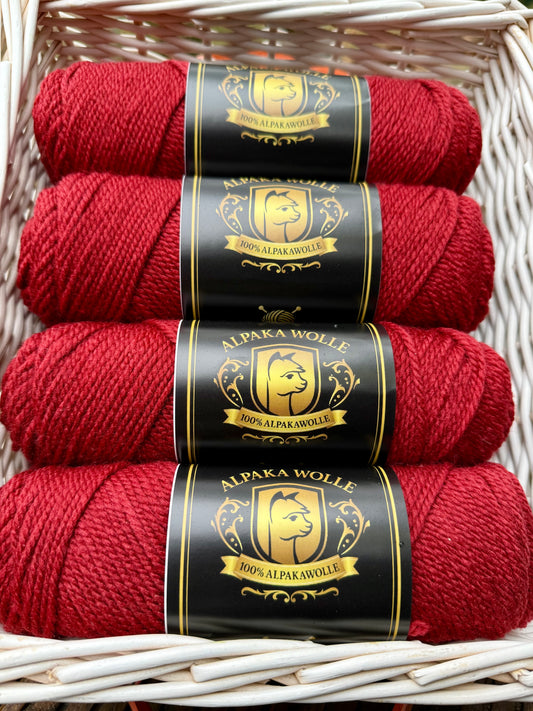 Alpaka Strickgarn 100% Rost-Rot 100g