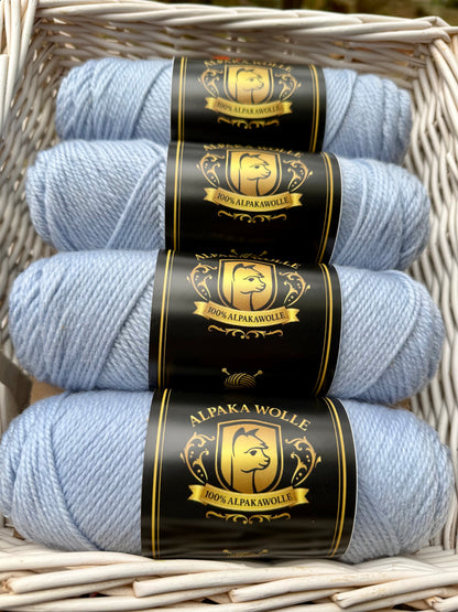 Alpaka Strickgarn 100% Silber-Grau 100g