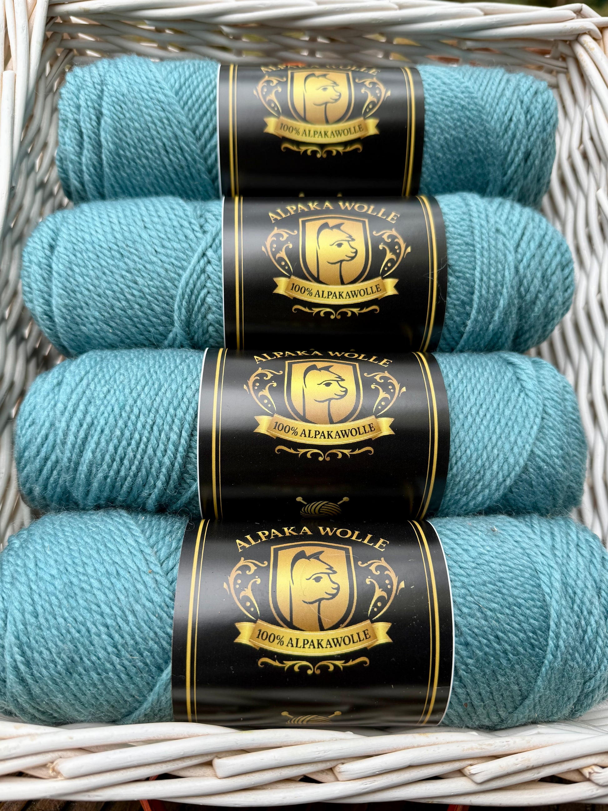 Alpaka Strickgarn 100% Türkis 100g