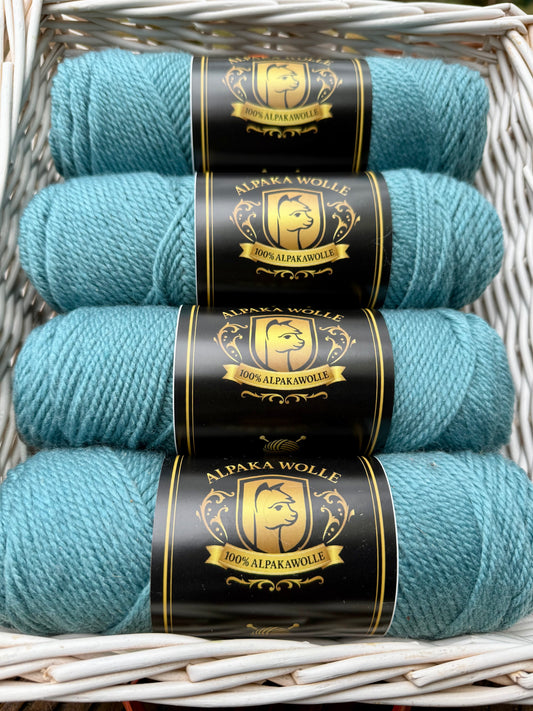 Alpaka Strickgarn 100% Türkis 100g