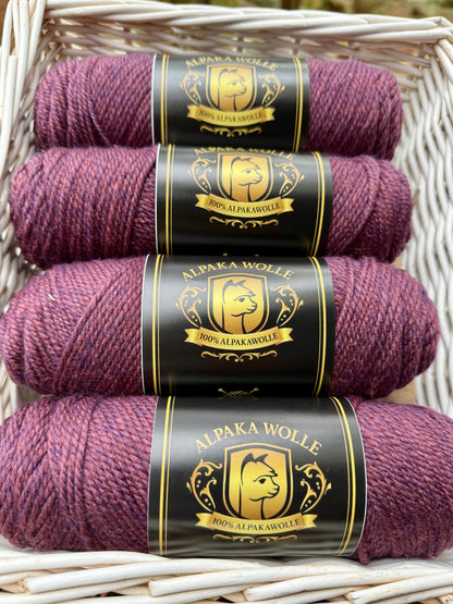 Alpaka Strickgarn 100% Traubenlila 100g