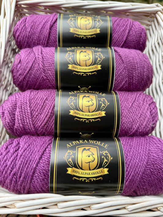 Alpaka Strickgarn 100% Violett 100g