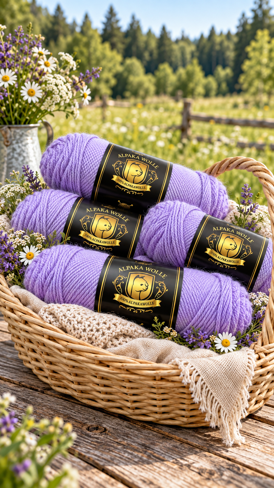 Alpaka Garn 100 % Alpaka - Lavendel 100g
