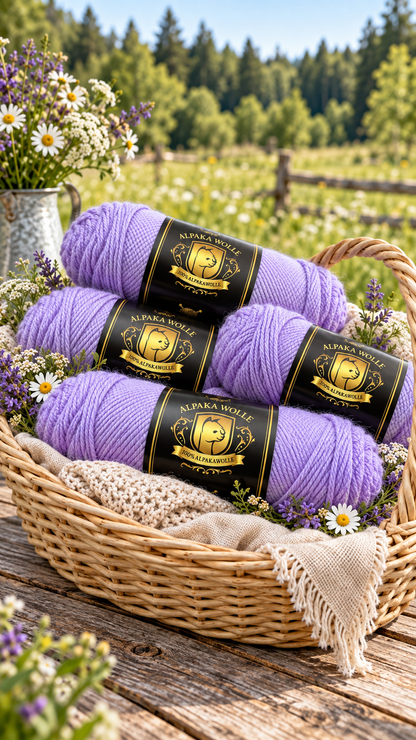 Alpaka Garn 100 % Alpaka - Lavendel 100g