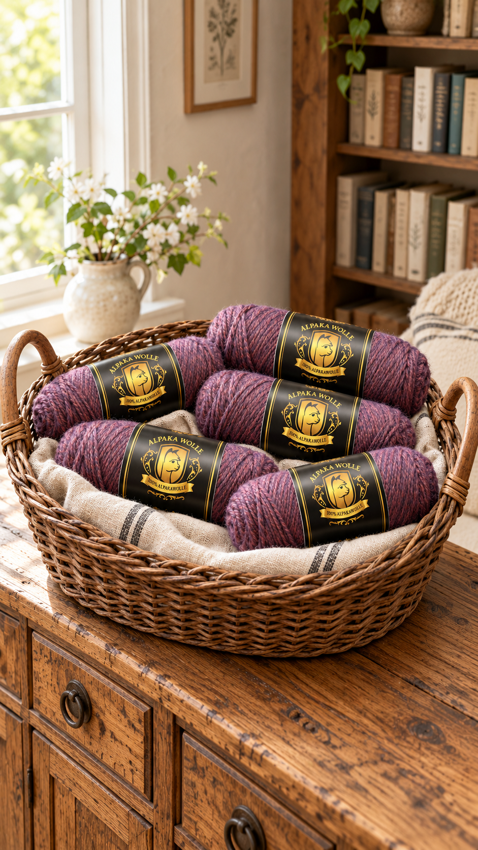 Alpaka Garn 100 % Alpaka - Traubenlila 100g