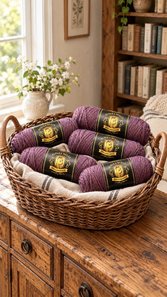 Alpaka Garn 100 % Alpaka - Traubenlila 100g